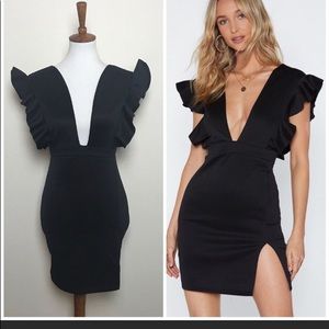 Nasty gal black low plunging dress